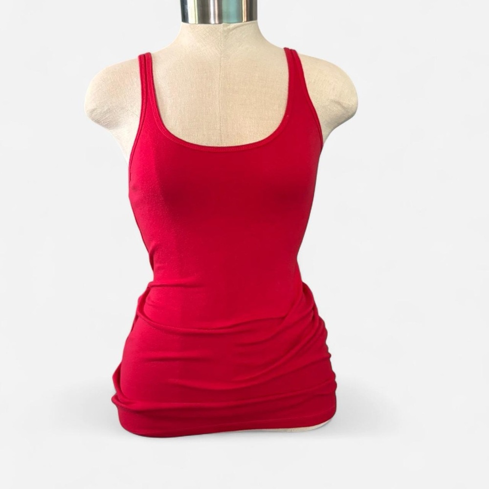 Hollister Bright Red Scoop Neck Tank Top Stretchy 96% Cotton Womens Size Medium